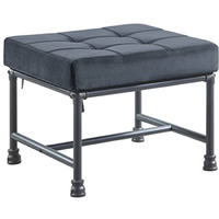 AC00427 - Ottoman, Gray Velvet & Sandy Gray Finish - Brantley