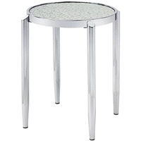 LV00573 - End Table, Glass & Chrome Finish - Abbe