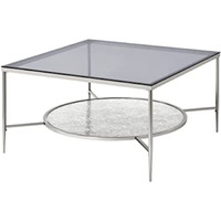 LV00574 - Coffee Table, Glass & Chrome Finish - Adelrik
