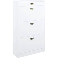 AC00744 - Shoe Cabinet, White High Gloss Finish - Pagan