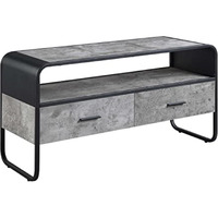LV01143 - TV Stand, Concrete Gray & Black Finish - Raziela
