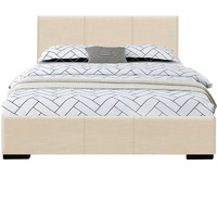Abbey Platform Bed, Beige, Twin