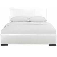 Hindes Upholstered Platform Bed, White, King