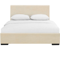 Hindes Upholstered Platform Bed, Beige, Queen