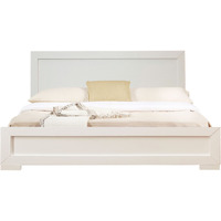Trent Wooden Platform Bed in White, Queen