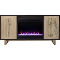 Wilconia Color Changing Fireplace w/ Media Storage and Carved Details