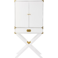 Campaign Tall Bar Cabinet w/ Storage