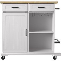 Warkin Rolling Kitchen Island w/ Storage