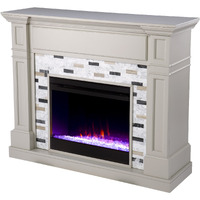 Birkover Color Changing Electric Fireplace w/ Marble Surround