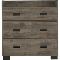 TUHOME Alyn Dresser, Four Legs, One Ample Drawer, Four Drawers, Countertop, Dark Brown, For Bedroom