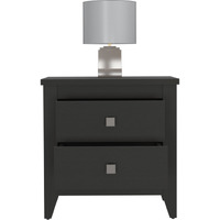 TUHOME Amara Nightstand, Countertop, Two Shelves, Four Legs-Black, For Bedroom