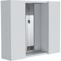 TUHOME Artemisa Medicine Cabinet, Two-Door Cabinet, Mirror, One External Shelf-White, For Bathroom