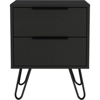TUHOME Augusta 2 Night Stand- Four Legs, Two Drawers-Black, For Bedroom