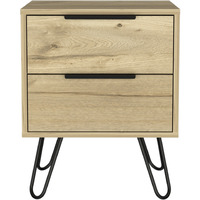 TUHOME Augusta 2 Night Stand- Four Legs, Two Drawers-Light Oak, For Bedroom