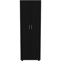 TUHOME Aurora Armoire, Two Internal Shelves, Rod, Two-Door Armoire-Black, For Bedroom