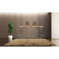 30" Barstool with wooden seat