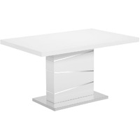 55" Rectangular White glossy dining table
