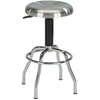 Adjustable work stool in stainless steel frame