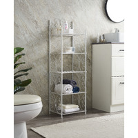 Edgeware 5 Tier Freestanding Bathroom Spacesaver Rack, White Metal