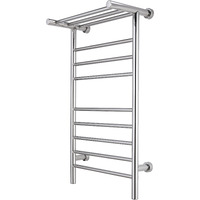 Summit Towel Warmer, Polished, Dual Connection, 8 Bars & Heated 3-Bar Shelf
