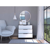 TUHOME Kaia 3 Drawers Dresser, Three Drawers, Countertop, Grey Oak, For Bedroom
