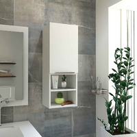 TUHOME Mila Auxiliary Bathroom Cabinet, Two Internal Shelves, Two External Shelves, One-Door Cabinet, White, For Bathroom
