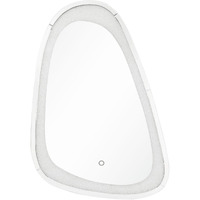 Irregular Beveled Wall Mirror with Touch Led, Silver