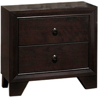 Transitional Wooden Nightstand with Two Spacious Drawers, Brown