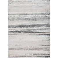 Oxy 5 x 7 Modern Area Rug, Clean Abstract Design, Soft Fabric, Gray, Gold
