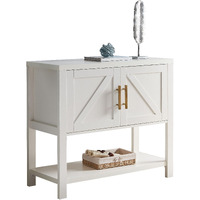 Duquette 2-Door Modern Storage Console Table, White Wood