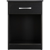 Lindsey 1-Drawer Black Nightstand (24 in. H x 16 in. W x 18 in. D)
