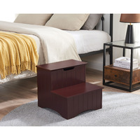 ElginContemporary Wooden Bedroom Step Stoolwith Storage, Walnut