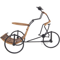 Asian Style Rickshaw Cyclist Wine Holder