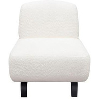 Vesper Armless Chair in Faux White Shearling w/ Black Wood Leg Base by Diamond Sofa