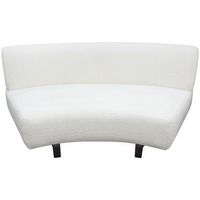 Vesper Curved Armless Sofa in Faux White Shearling w/ Black Wood Leg Base by Diamond Sofa