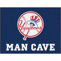 New York Yankees Man Cave All-Star Rug - 34 in. x 42.5 in. - Circular Yankees Primary Logo