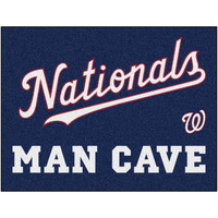 Washington Nationals Man Cave All-Star Rug - 34 in. x 42.5 in. - Nationals Script Alternate Logo