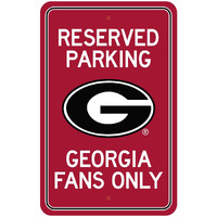 Georgia Bulldogs Team Color Reserved Parking Sign Dcor 18in. X 11.5in. Lightweight