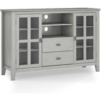 Artisan SOLID WOOD Tall TV Media Stand in Fog Grey For TVs up to 60 inches