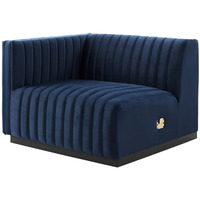Conjure Channel Tufted Performance Velvet Left-Arm Chair