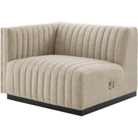 Conjure Channel Tufted Upholstered Fabric Left-Arm Chair
