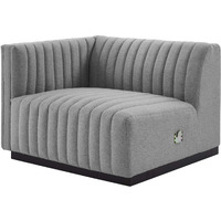 Conjure Channel Tufted Upholstered Fabric Left-Arm Chair