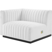 Conjure Channel Tufted Upholstered Fabric Left-Arm Chair