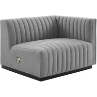 Conjure Channel Tufted Upholstered Fabric Right-Arm Chair