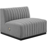 Conjure Channel Tufted Upholstered Fabric Armless Chair