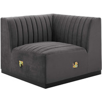 Conjure Channel Tufted Performance Velvet Left Corner Chair