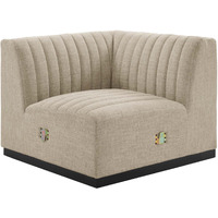 Conjure Channel Tufted Upholstered Fabric Left Corner Chair