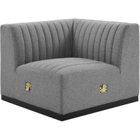 Conjure Channel Tufted Upholstered Fabric Left Corner Chair
