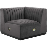 Conjure Channel Tufted Performance Velvet Right Corner Chair