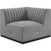 Conjure Channel Tufted Upholstered Fabric Right Corner Chair